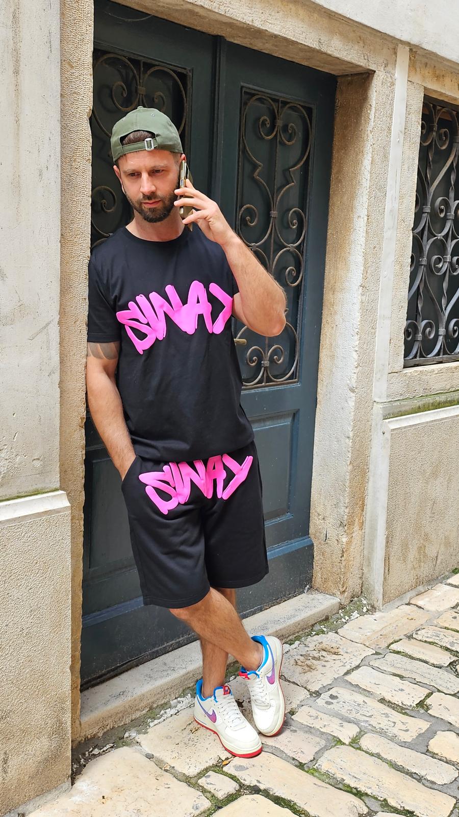 Sway Black & Pink Shorts