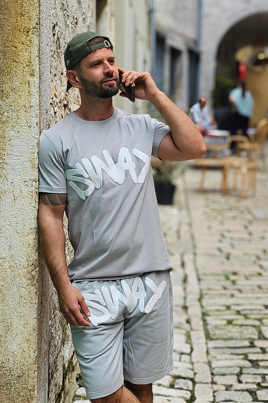 Sway Grey & White Shorts