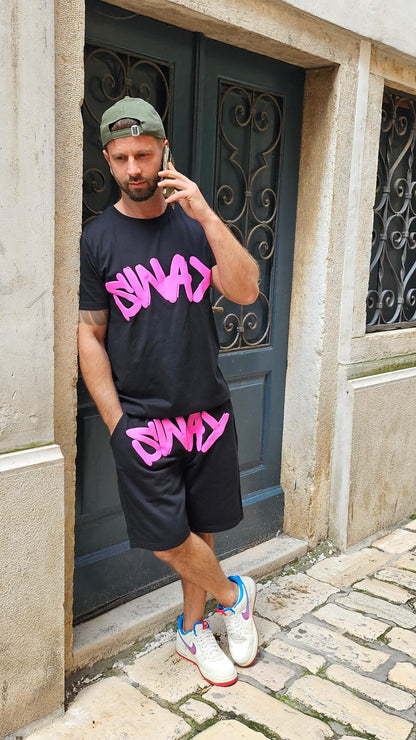 Sway Black & Pink Shorts